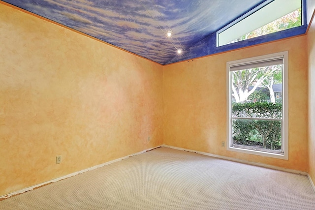 spare room featuring light colored carpet