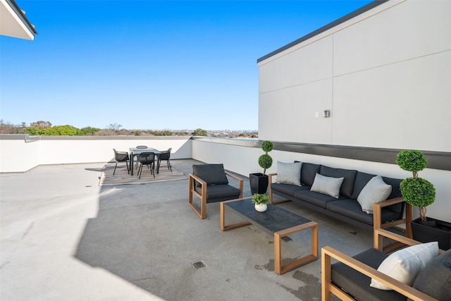 view of patio / terrace featuring an outdoor hangout area