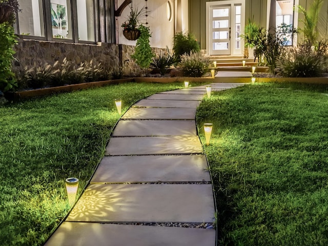 view of yard with entry steps