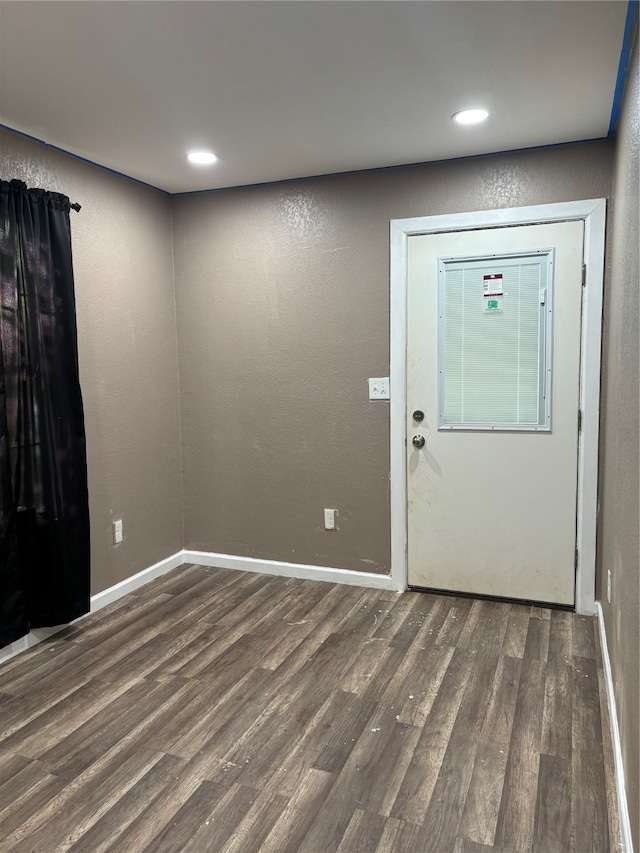 entrance foyer featuring dark wood-type flooring