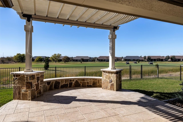 view of patio / terrace featuring a pergola