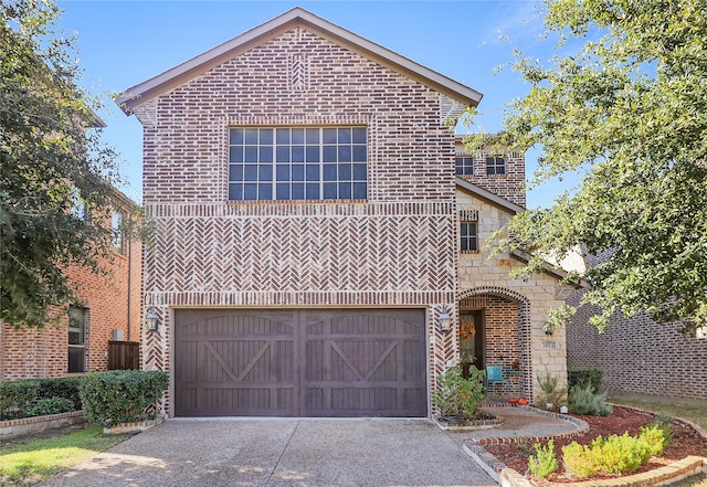 view of front property with a garage