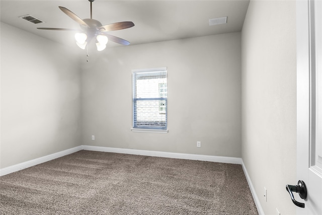 empty room with carpet and ceiling fan