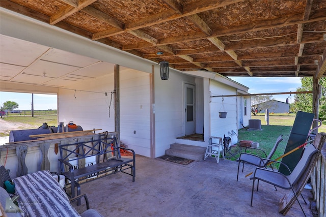 view of patio / terrace featuring central AC