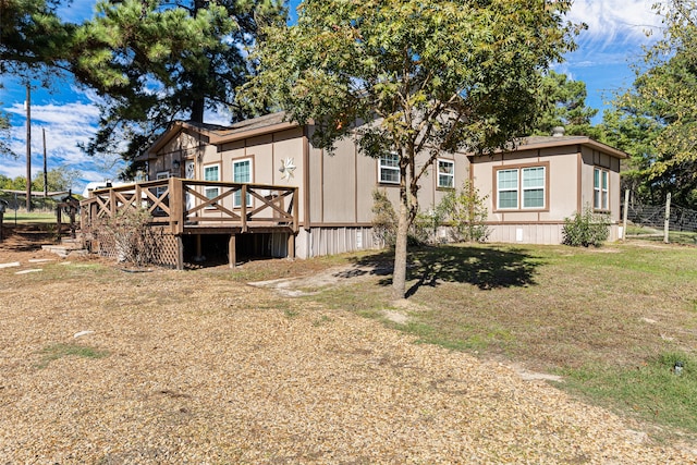 view of yard featuring a deck