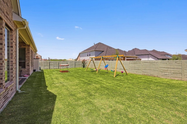 view of yard featuring a playground