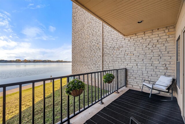 balcony with a water view