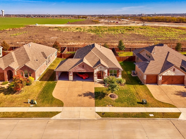 bird's eye view featuring a rural view