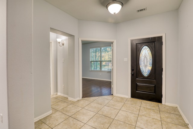 view of tiled entrance foyer