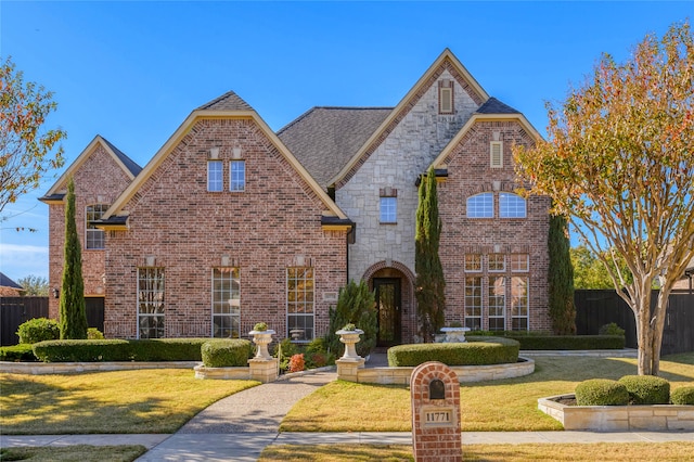 view of front of property featuring a front yard