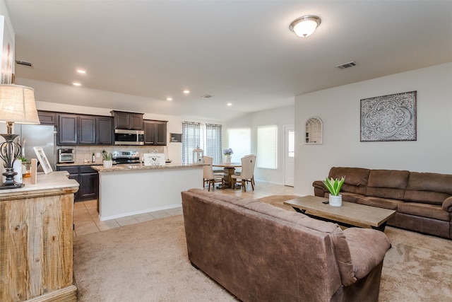 view of carpeted living room