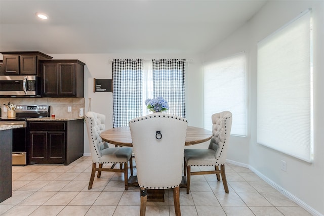 view of tiled dining room