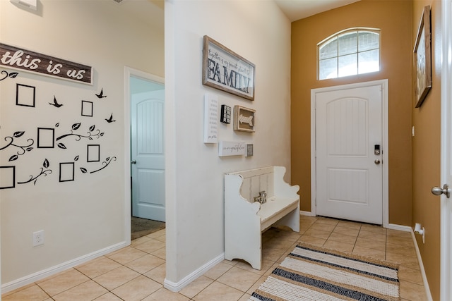 view of tiled foyer entrance