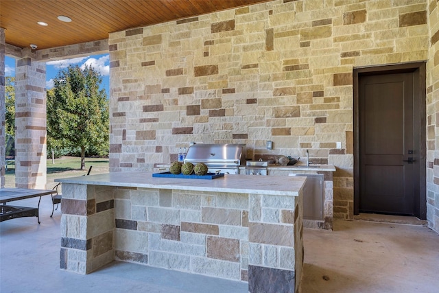 view of patio / terrace with exterior kitchen and grilling area