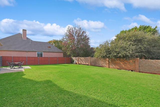 view of yard featuring a patio area