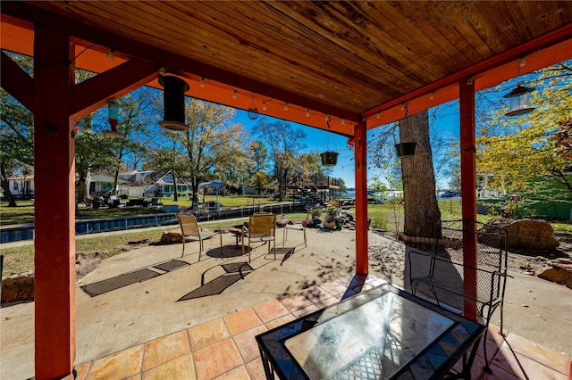 view of patio / terrace with a swimming pool