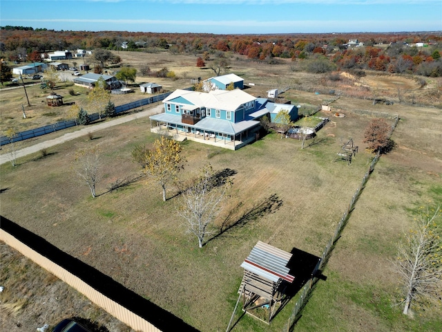 aerial view featuring a rural view