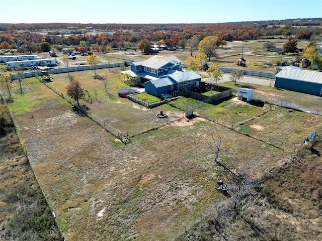 drone / aerial view featuring a rural view