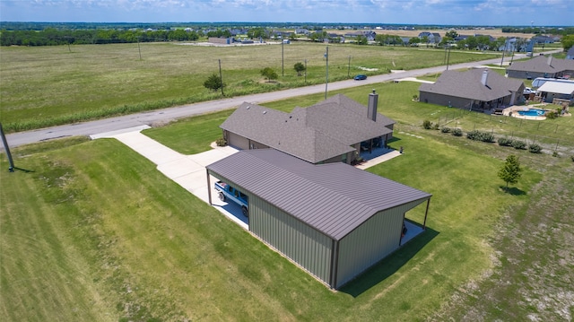 drone / aerial view with a rural view