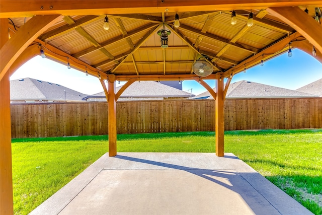 view of patio / terrace featuring a gazebo