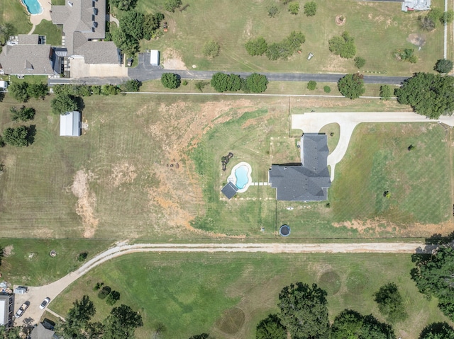 aerial view featuring a rural view