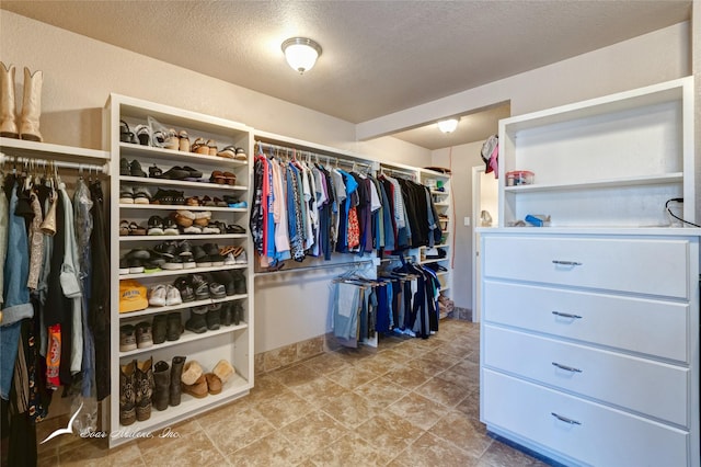 view of walk in closet