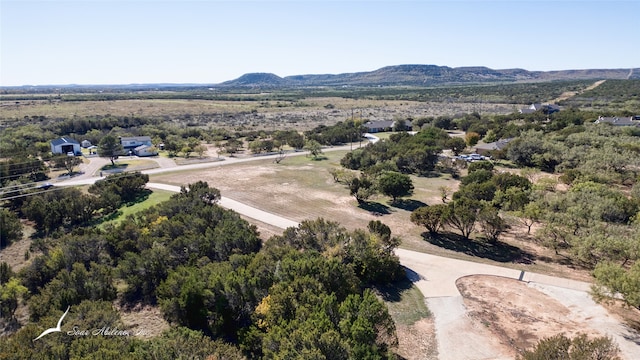 aerial view featuring a mountain view