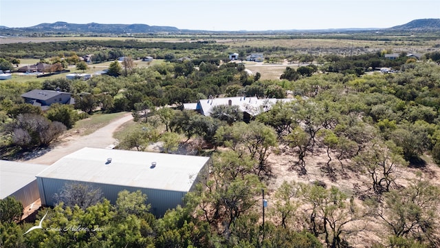 birds eye view of property featuring a mountain view