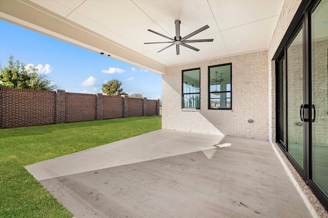 view of patio / terrace with ceiling fan