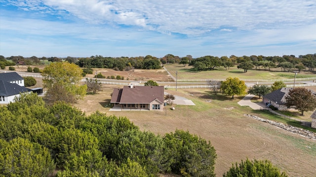 aerial view featuring a rural view