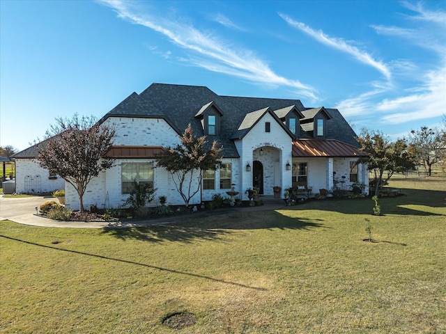 view of front facade with a front yard