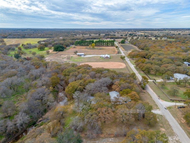 aerial view featuring a rural view