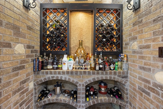 view of wine area