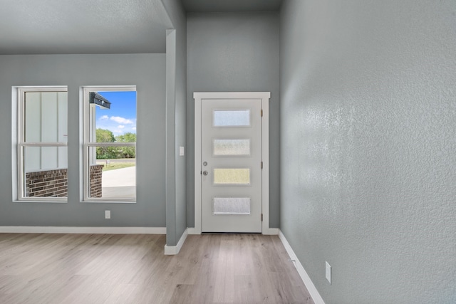 entrance foyer featuring light wood-type flooring