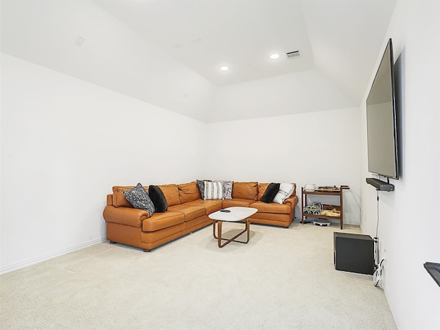 living room featuring carpet