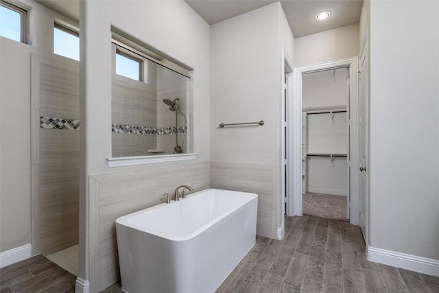 bathroom with independent shower and bath