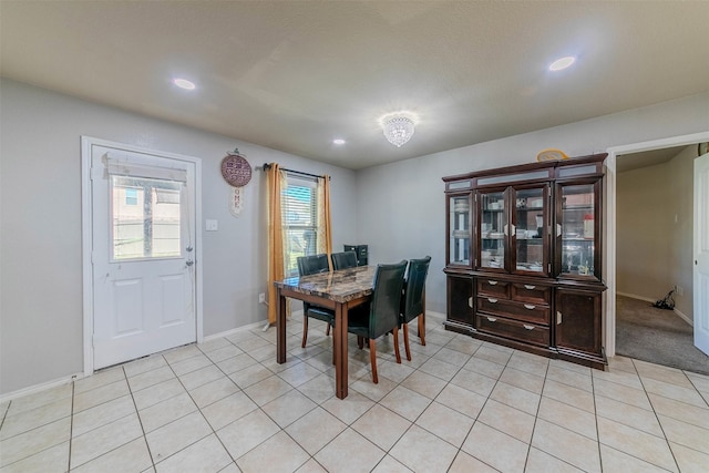 view of tiled dining area