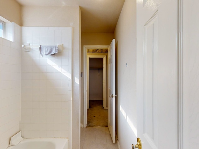 bathroom with tile patterned flooring