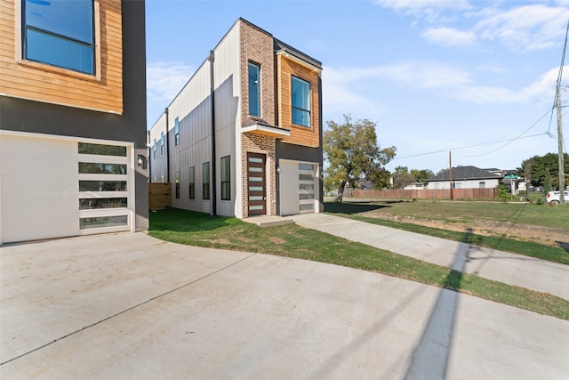 view of side of property featuring a garage