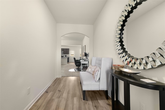 hallway featuring light hardwood / wood-style flooring