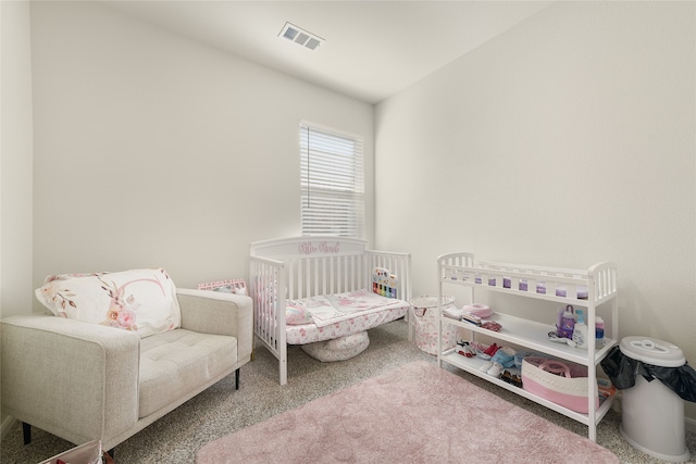 bedroom featuring carpet