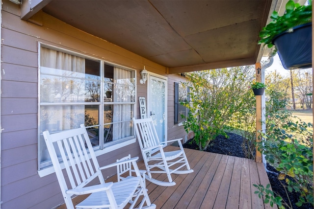 wooden deck with a porch