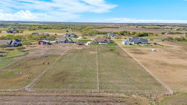 aerial view with a rural view