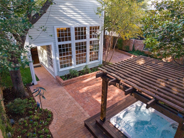 view of patio featuring a deck