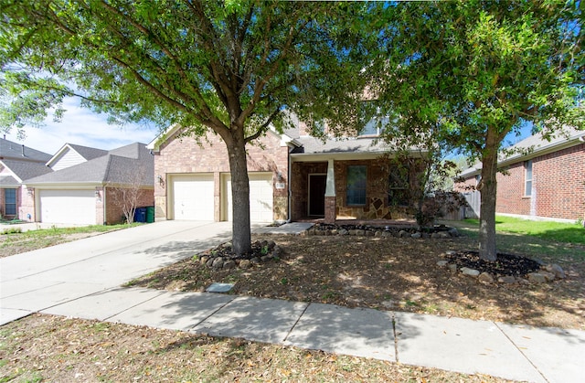 view of front of house with a garage