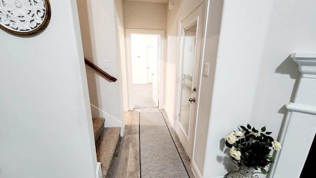 corridor with carpet flooring