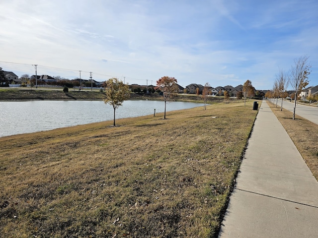 exterior space featuring a water view