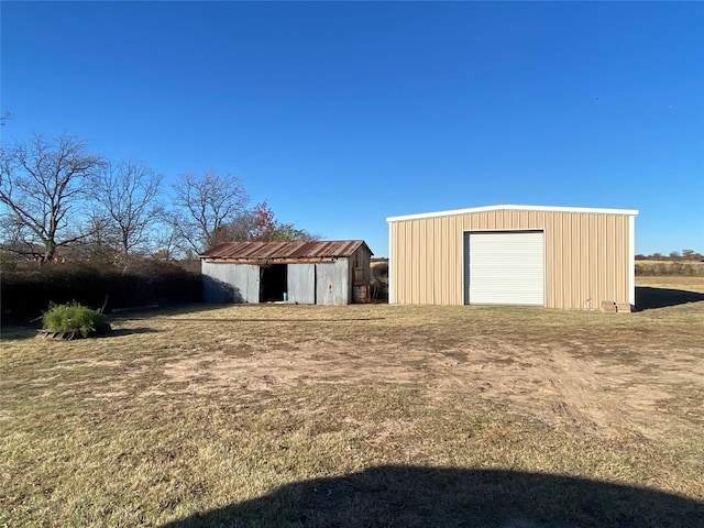 exterior space featuring a garage