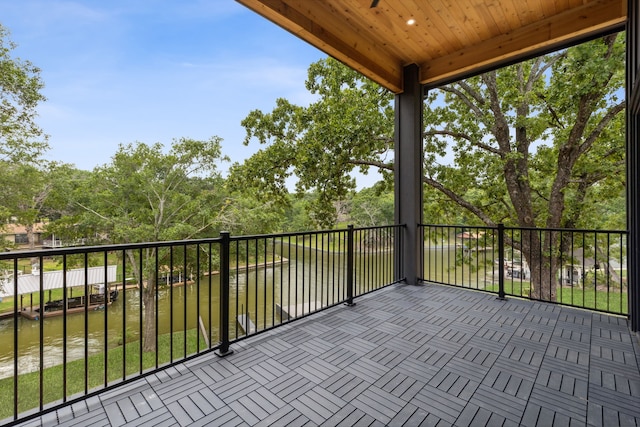 balcony with a water view