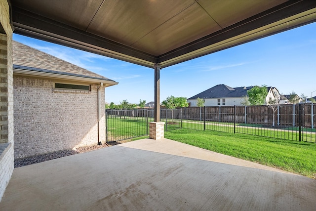 view of patio featuring a fenced backyard